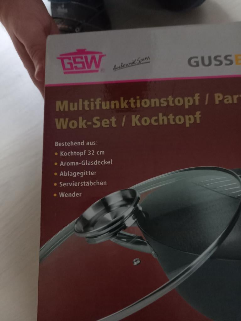 Wokpan met deksel en toebehoren., Ophalen, Nieuw, Wok