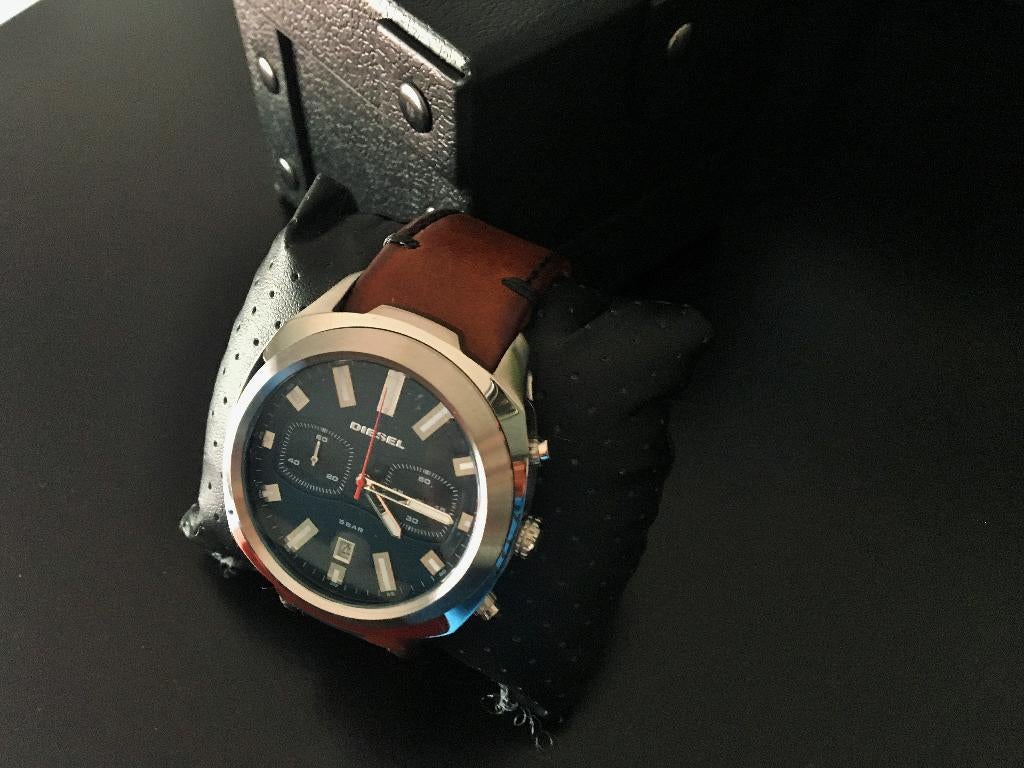 DIESEL chronograaf met lederen armband-NIEUW-géén biedingen!, Ophalen of Verzenden, Nieuw, Polshorloge