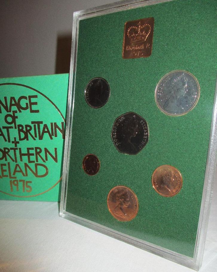 1975-De munten van Groot-Brittannië en Noord-Ierland-Proof, Postzegels en Munten, Munten | Europa | Niet-Euromunten, Setje, Overige landen