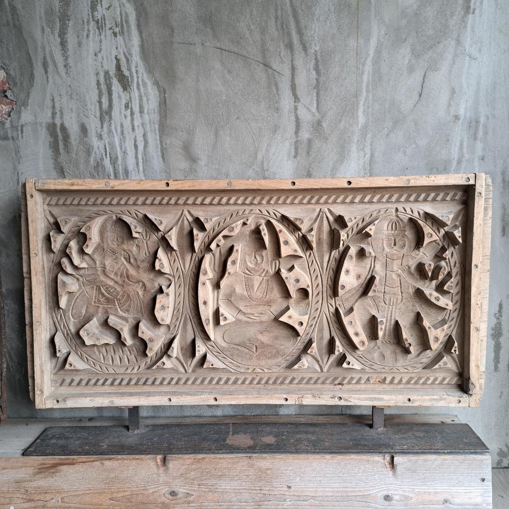 Groot houten paneel ornament op staander 101x59cm Etage3, Ophalen, Zo goed als nieuw, Brocante