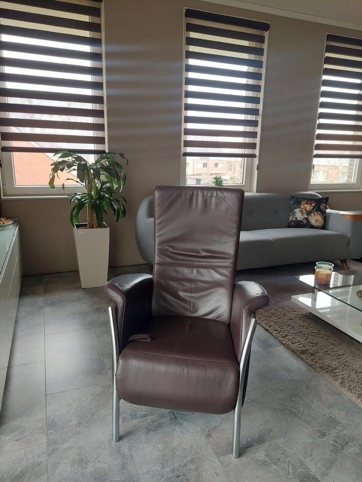 Lederen fauteuil/relax stoel ophalen in Pijnacker Nederland, Huis en Inrichting, Fauteuils, Zo goed als nieuw, Leer, Ophalen