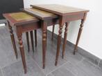 Antieke nesting tables met leder inleg, Ophalen, Gebruikt, Antiek