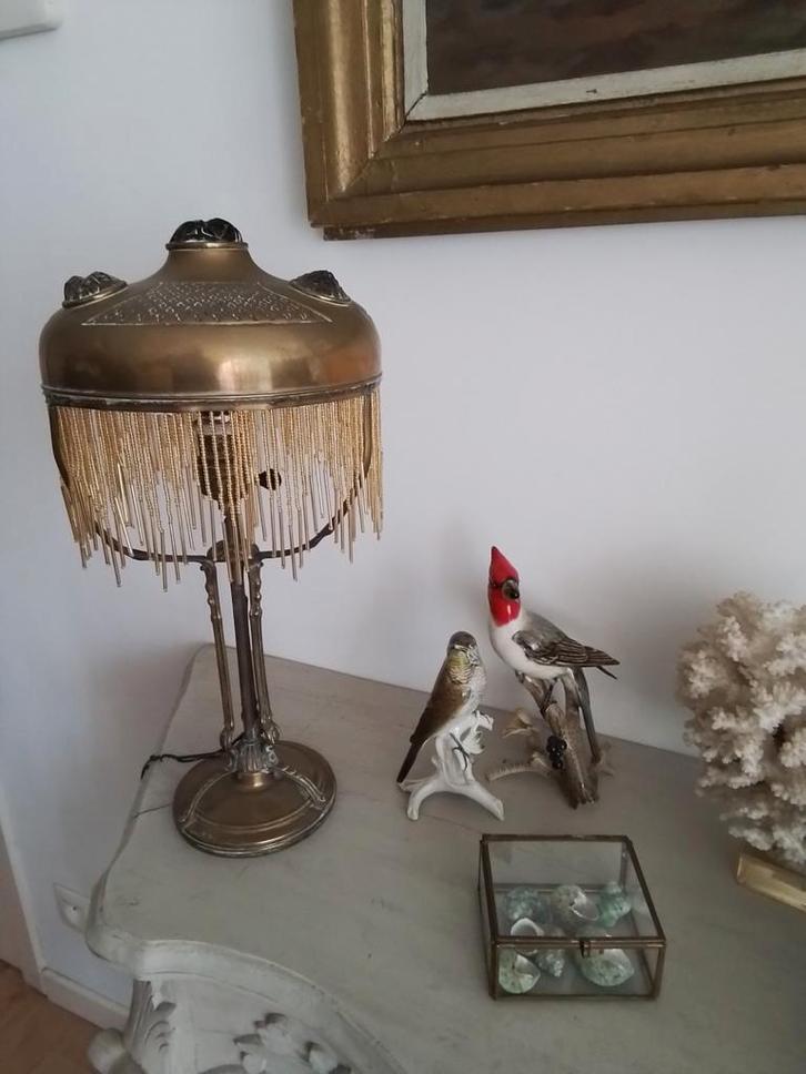 PRACHTIGE ANTIEKE UNIEKE BRONZEN JUGENDSTIL/ART NOUVEAU LAMP, Antiek en Kunst, Antiek | Verlichting, Ophalen