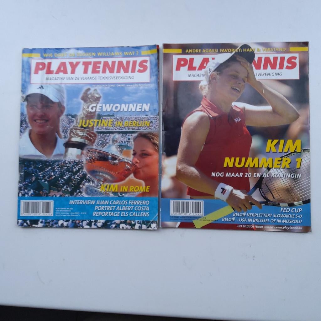 Play Tennis." 2 vintagemagazines 2003 Clijsters, Henin..., Sport en Fitness, Ophalen of Verzenden, Zo goed als nieuw, Overige typen