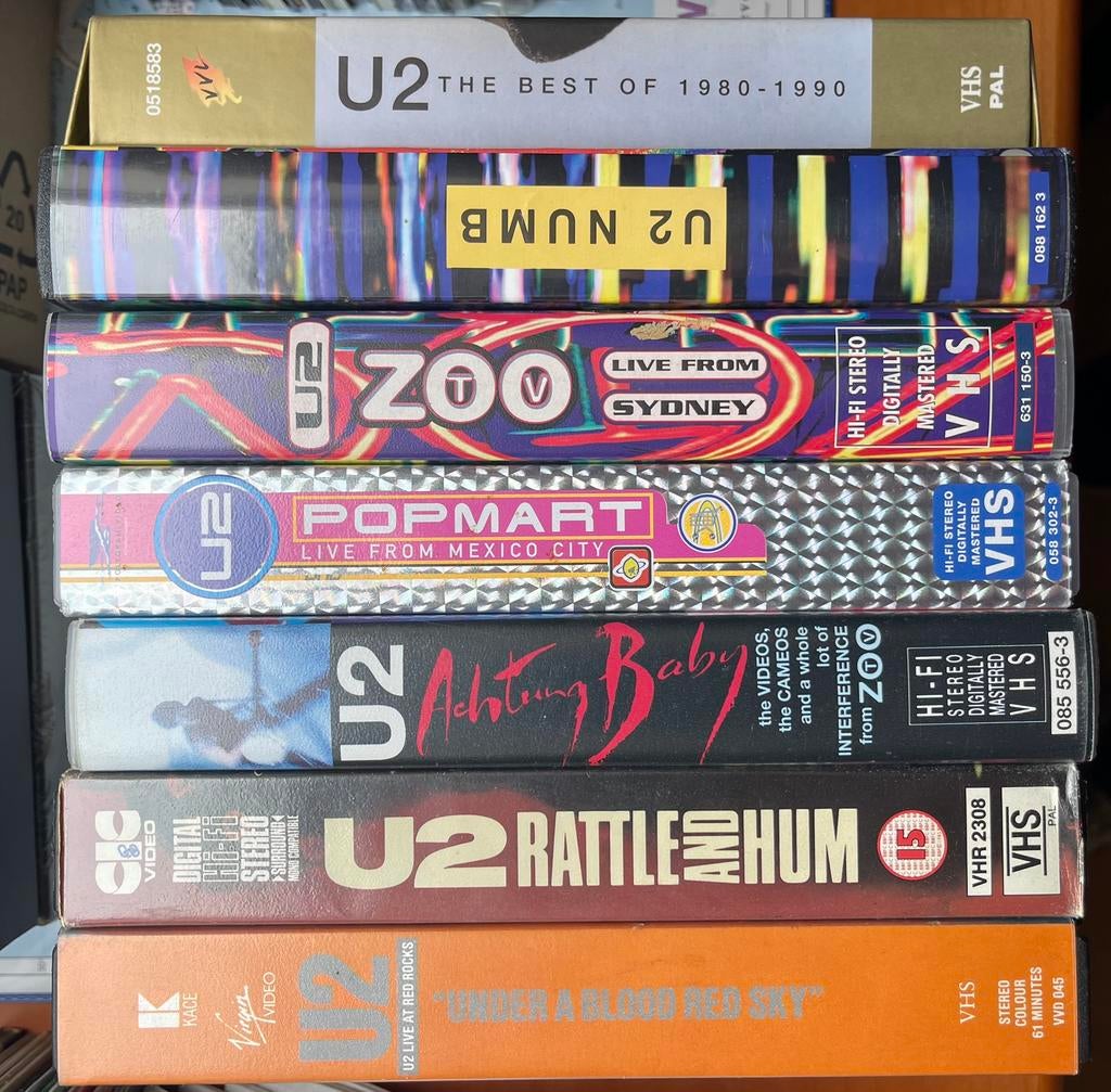 Collection VHS U2, CD & DVD, VHS | Film, Enlèvement ou Envoi, Utilisé
