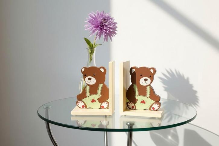 Schattige Boekensteunen Beer Handgeschilderd Kinderkamer, Antiek en Kunst, Kunst | Beelden en Houtsnijwerken, Ophalen of Verzenden