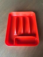 Vintage oranje Bestekbak/besteklade, Huis en Inrichting, Ophalen, Gebruikt