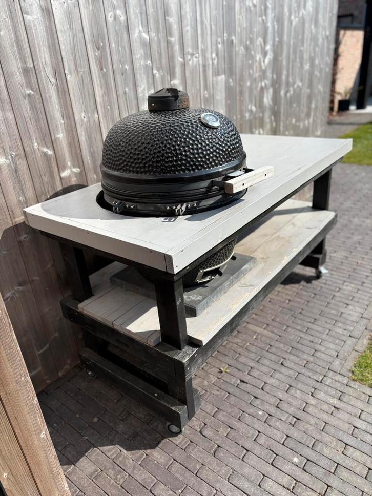 Kamado BBQ 53cm / 21inch met verrijdbaar meubel, Jardin & Terrasse, Barbecues au charbon de bois, Utilisé, Enlèvement