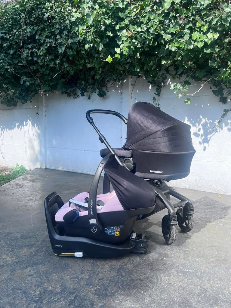 Set MaxiCosi autostoel, wieg, easywalker, isofix, Kinderen en Baby's, Ophalen, Gebruikt, Combiwagen, Verstelbare duwstang
