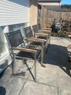 Aluminium tuin stoelen 4 stuks, Ophalen, Gebruikt, Aluminium, Stapelbaar