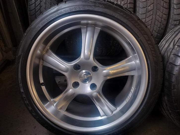 ALU VELGEN 18 " 4X108 MET BANDEN, Auto-onderdelen, Banden en Velgen, Banden en Velgen, Zomerbanden, 18 inch, 235 mm, Personenwagen