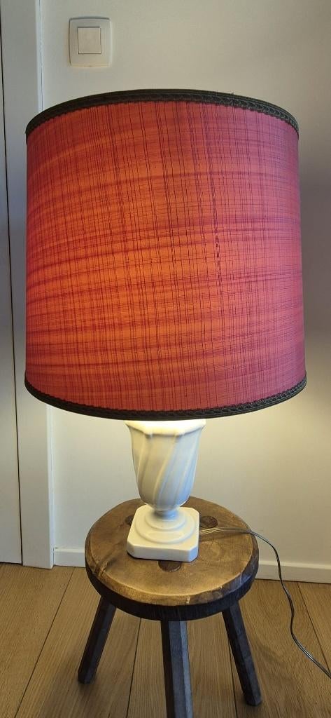 Lampe Vintage Italienne, Céramique Blanche, Enlèvement ou Envoi