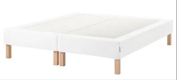 LIT + SOMMIER 180x200 IKEA ESPEVAR comme NEUVE + PIED, Ophalen, Tweepersoons, Zo goed als nieuw, 180 cm