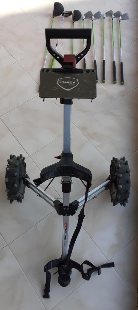 Golf trolley junior, Masters 5-serie, 2 wielen, zilver., Sport en Fitness, Golf, Ophalen, Gebruikt, Golfkar, Overige merken