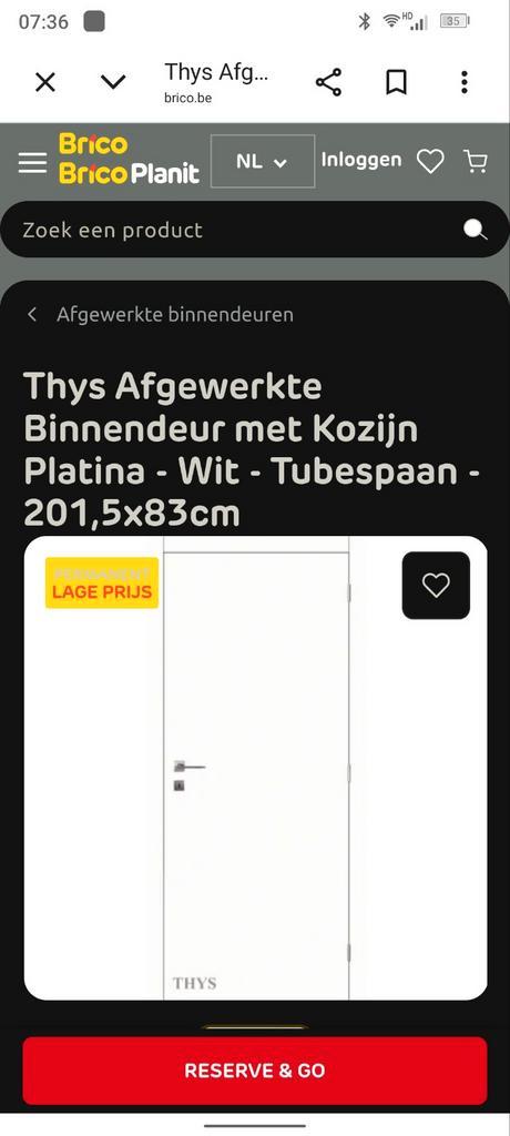 Kassement Kader binnendeur Thys (geen deur), Doe-het-zelf en Bouw, Deuren en Vliegenramen, Binnendeur, Ophalen