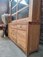 Buffet/vitrine en teck LIVRAISON GRATUITE, Maison & Meubles, Teck, 25 à 50 cm, Avec tablette(s), 150 à 200 cm