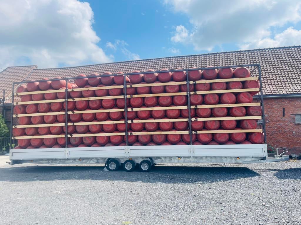 Remorque 3essieux 10m 3,5T ,rampe,treuil,structure 3-4m haut, Enlèvement ou Envoi