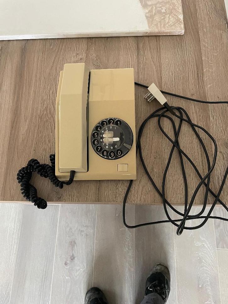 Vintage telefoon, Télécoms, Téléphones fixes | Filaires, Utilisé, Avec cadran rotatif, Enlèvement ou Envoi
