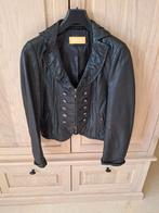 Zwarte lederen damesjas, Ophalen, Maat 36 (S)