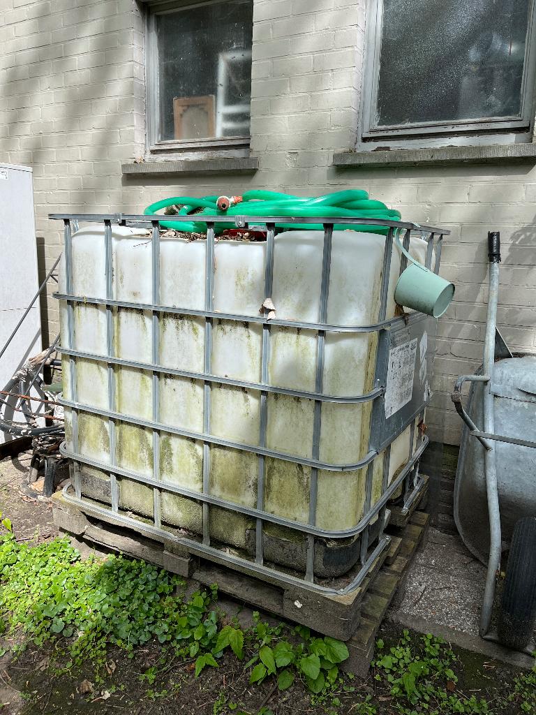 IBC vat met kooi 1000l, Tuin en Terras, Ophalen, Gebruikt, Kunststof, Met kraantje