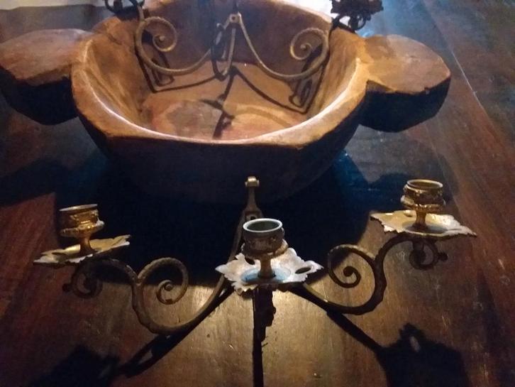 Deux appliques murales anciennes, Antiquités & Art, Antiquités | Bougeoirs, Cuivre ou Bronze, Enlèvement ou Envoi