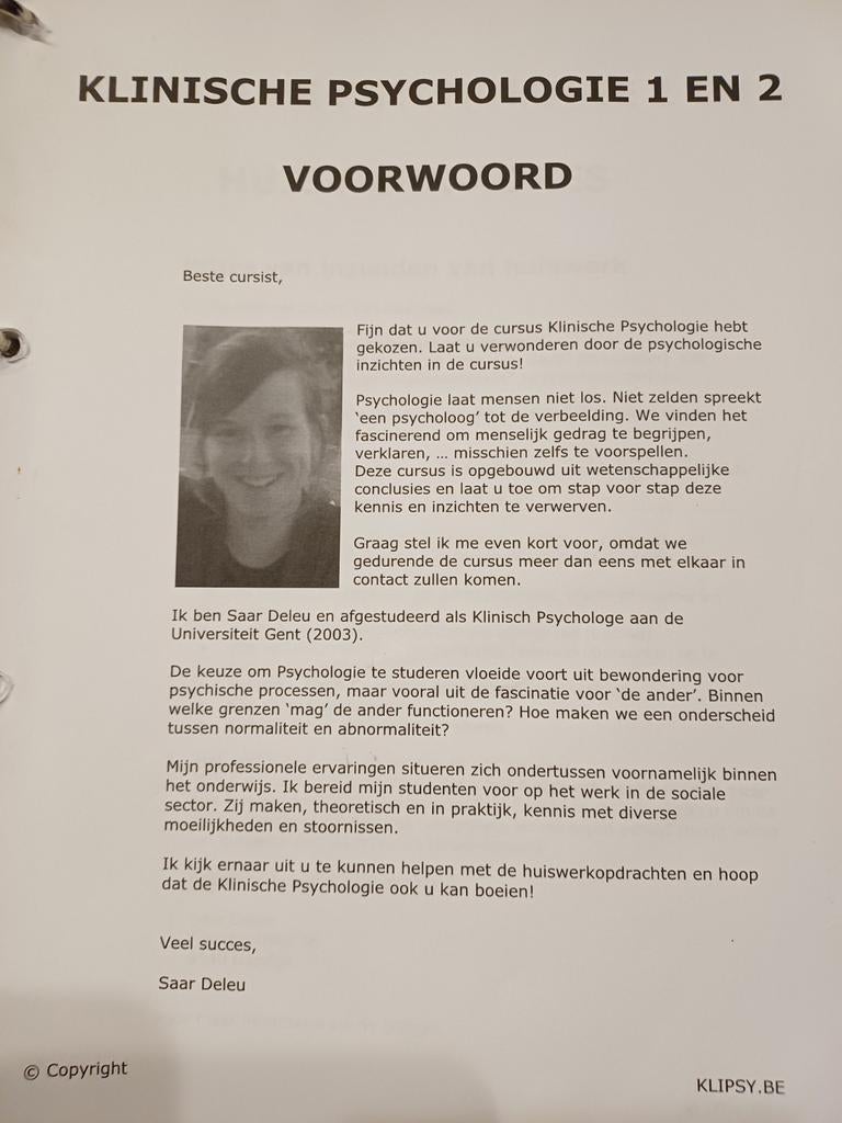 Cursus klinische psychologie, Hobby & Loisirs créatifs, Matériel scolaire, Enlèvement ou Envoi, Utilisé, Livre, Bien-être et Spiritualité