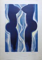 JUN DOBASHI / TWEE NAAKTE SILHOUETTEN / KLEURLITHO / 70x49cm, Antiek en Kunst, Ophalen of Verzenden
