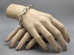 Zilveren fantasie schakel armband met zirkonia. 2025/597., Verzenden, Nieuw, Met edelsteen, Zilver