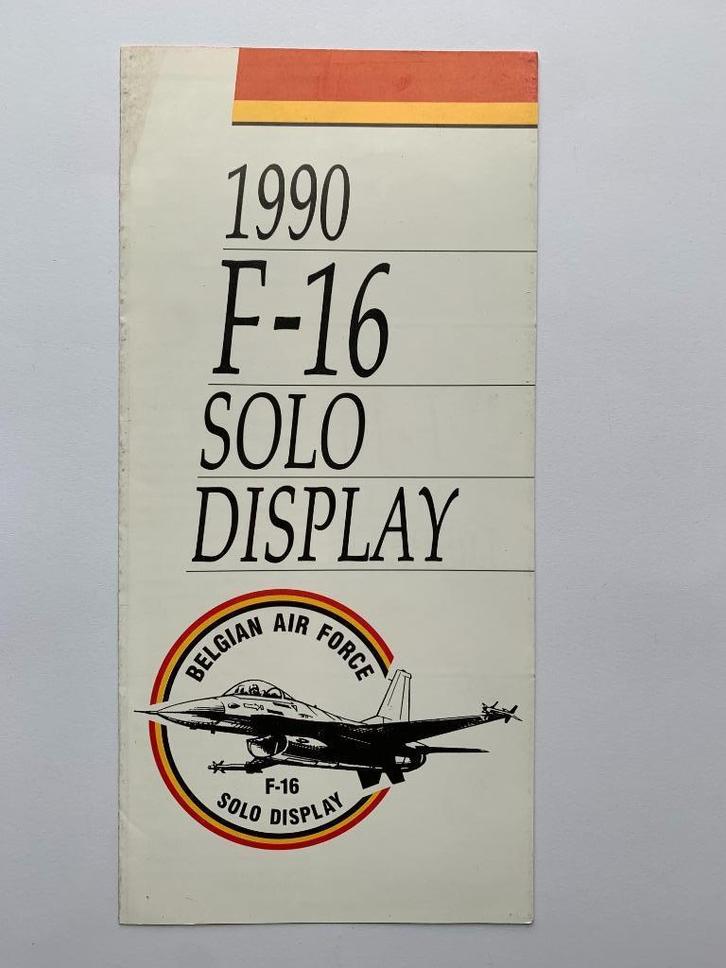 Flyer F-16 Solo Display 1990 Belgian Air Force, Verzamelen, Militaria | Algemeen, Luchtmacht, Overige typen, Ophalen of Verzenden