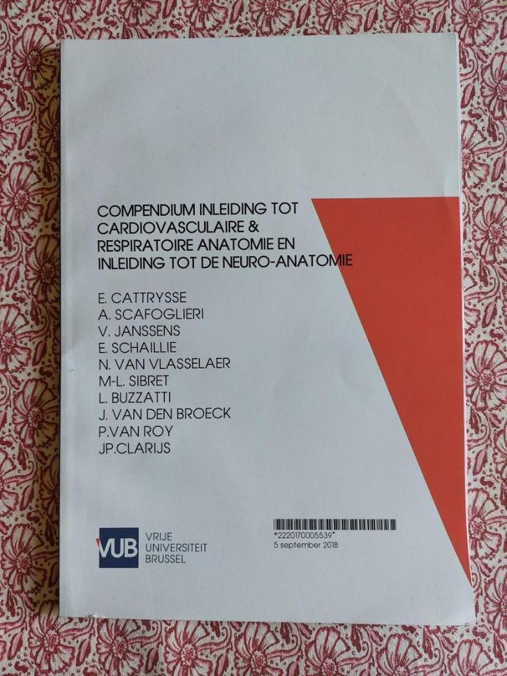 Blokwijzer Cardiovasculaire, respiratoire en neuro-anatomie, Boeken, Studieboeken en Cursussen, Zo goed als nieuw, Hoger Onderwijs