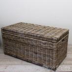 Rotan opbergmand met deksel, Huis en Inrichting, Woonaccessoires | Schalen en Manden, Ophalen, Mand, Zo goed als nieuw, Riet