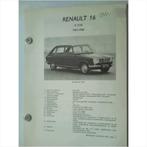 Renault 16 Vraagbaak losbladig 1965-1966 #1 Nederlands, Boeken, Auto's | Boeken, Gelezen, Ophalen of Verzenden, Renault
