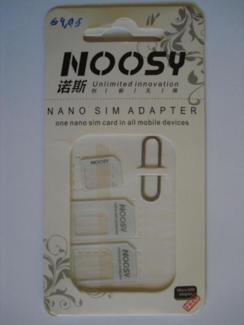 Noosy nano SIM kaart adapter, Telecommunicatie, Prepaidkaarten en Simkaarten, Nieuw, Simkaart, Overige providers, Verzenden