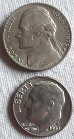 2 x U.S.A: DIME 1980 D+5 cent 1979 KM195a& A192 better dates, Postzegels en Munten, Munten | Amerika, Verzenden, Noord-Amerika