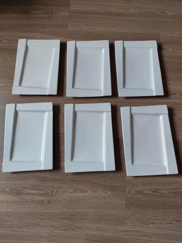 6 assiettes design - Bone China — Sam & Squito — blanc moder, Enlèvement, Comme neuf, Porcelaine, Assiettes(s)