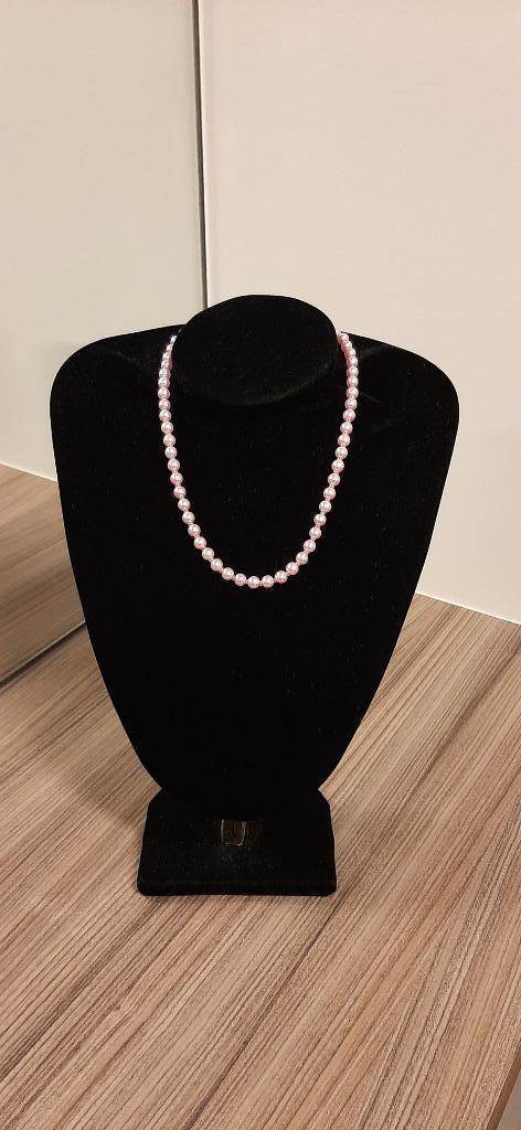 Halsketting handgemaakt, Handtassen en Accessoires, Kettingen, Nieuw, Overige materialen, Roze, Verstelbaar, Ophalen of Verzenden