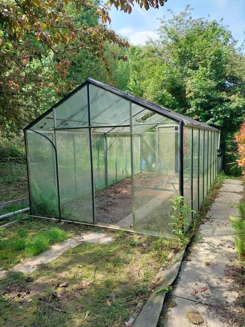 Glas voor serre, Tuin en Terras, Kassen, Gebruikt, Kweekkas, Aluminium, Glas, Ophalen