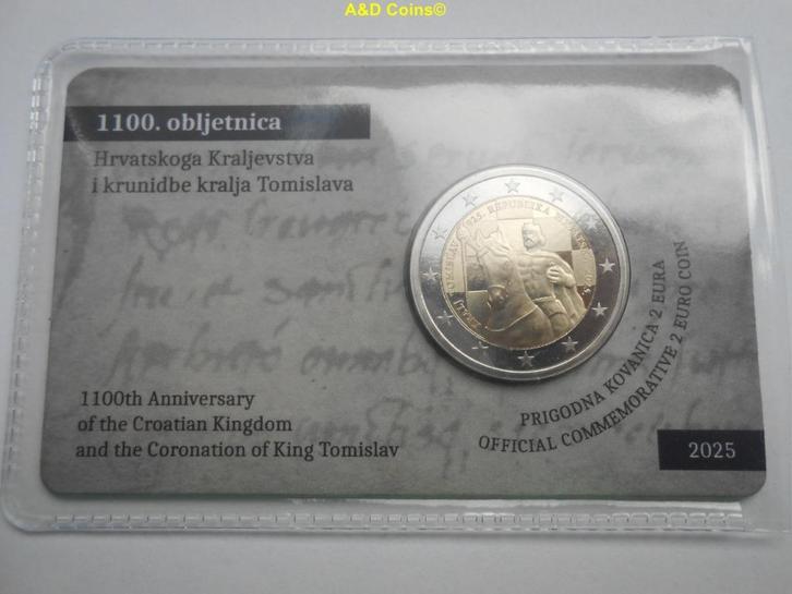 Kroatie 2 Euro coincard 2025, Postzegels en Munten, Munten | Europa | Euromunten, 2 euro, Overige landen, Verzenden