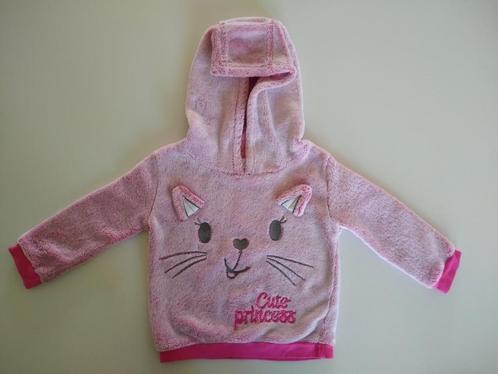 Roze trui 'poes/kat' met kap maat 80, Kinderen en Baby's, Babykleding | Maat 80, Gebruikt, Meisje, Truitje of Vestje, Ophalen of Verzenden