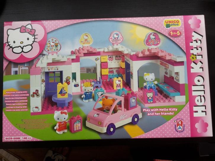 Nieuw Hello Kitty winkelcentrum, Unico Plus, 140 stuks, 1,5+, Kinderen en Baby's, Speelgoed | Duplo en Lego, Nieuw, Complete set