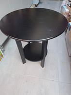 Zwart bijzettafeltje, Huis en Inrichting, Ophalen, Gebruikt, 50 tot 75 cm, Rond