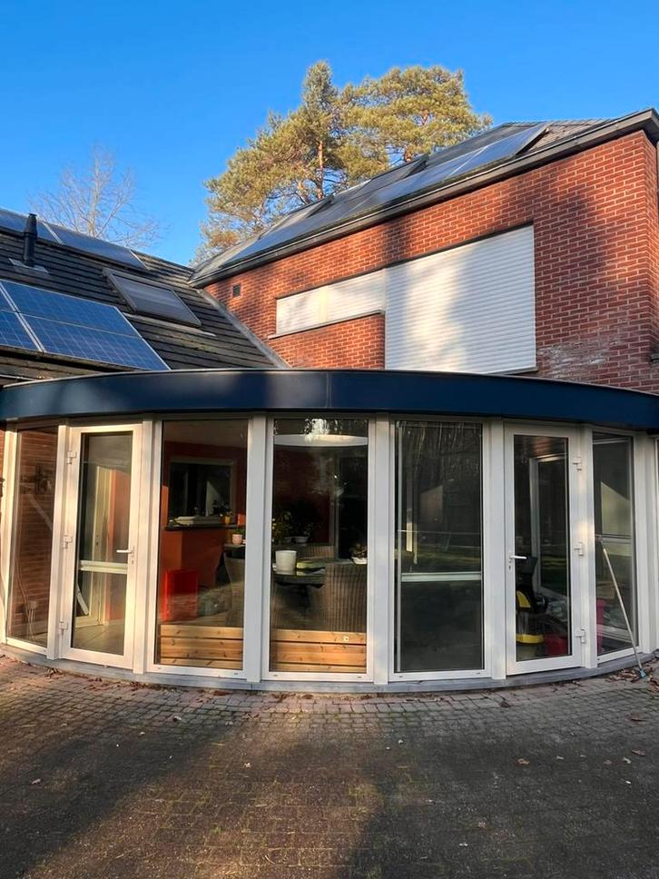 Hoekveranda met koepel, Doe-het-zelf en Bouw, Glas en Ramen, Gebruikt, Gevelraam of Ruit, 160 cm of meer, 80 tot 120 cm, Dubbelglas