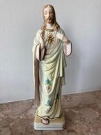 Beeld Heilig Hart van Jezus in biscuit (30,5 cm), Antiek en Kunst, Antiek | Religieuze voorwerpen, Ophalen