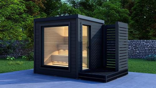 Sunset Outdoor Sauna unieke mooie buitensauna! Pinksterdeals, Sport en Fitness, Sauna, Nieuw, Complete sauna, Fins of Traditioneel