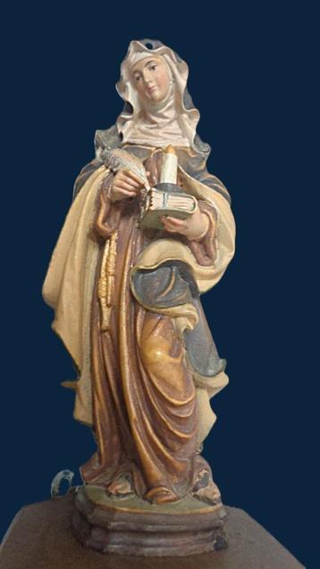 Zillertaler gekleurd houtbeeld - Heilige Theresia van Avila beschikbaar voor biedingen