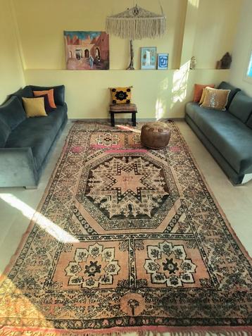 Unieke vintage Marokkaanse boujaad / Berber tapijt / Mrirt