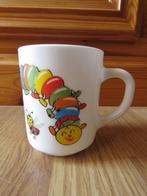 vintage superbe mug tasse chenille multicolore avec abeilles, Maison & Meubles, Enlèvement ou Envoi, Utilisé, Tasse(s) et/ou soucoupe(s)