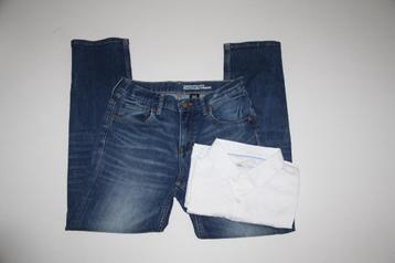 h&m jeansbroek + zara witte hemd lange mouwen 11-12 jaar 