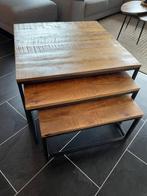 Bijzet/zithoek tafels - set van 3, Minder dan 45 cm, Industrial look, Zo goed als nieuw, Hout