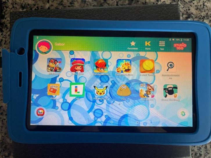 Kurio kind tablet + blauwe hoes + blauwe silicone omranding, Computers en Software, Android Tablets, Gebruikt, Wi-Fi, Ophalen of Verzenden